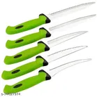 Kitchen Knives Set, Green & Silver, Set of 5