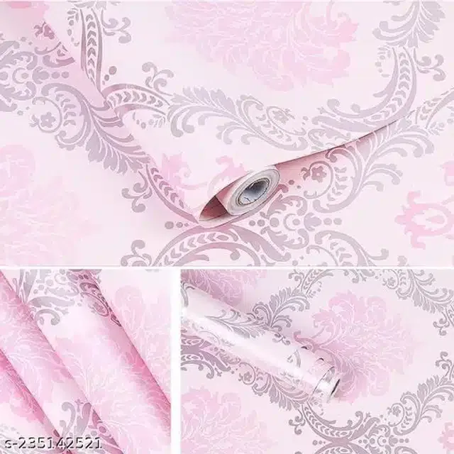 Vinyl Wallpaper for Home (Pink, 45x250 cm)