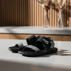 Stylish Sandals with Striped Strap for Men, Black 