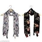 Chiffon Scarves for Women, Multicolor, Pack of 2