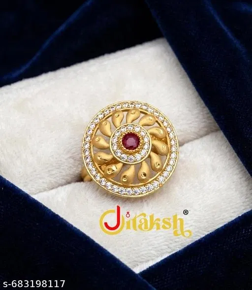 Finger Ring for Men (Gold, Free Size)