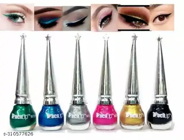 Liquid Glitter Eyeliner (Multicolor, 5 ml) (Pack of 6)