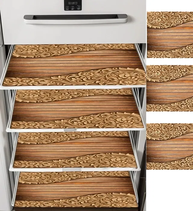 PVC Fridge Mat (Multicolor, Pack of 4)