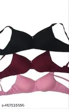 Cotton Blend Bra for Women, Multicolour, Pack of 3 