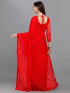 Net Solid Saree for Women 