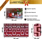 PVC Printed Fridge Top Cover with 3 Pcs Shelf Mats & Handle Cover 