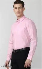 Cotton Blend Solid Full Sleeves Shirt for Men 