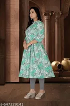 Floral Printed Cotton Kurti for Women 