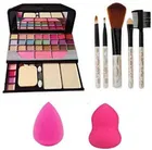 Pack of 4 Makeup Brushes, Blenders & Eye Shadow Palette Combo