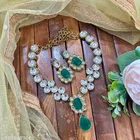 Stylish Kundan Necklace Set for Women, Green