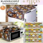 KANUSHI Industries® 1 Pc Microwave/Oven Top Cover + 1 Pc Fridge/Refrigerator Top Cover + 4 Fridge Mate 