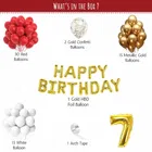 Red & Gold Theme 7th Birthday Balloon Decoration Kit , Multicolor, Pack Of 68