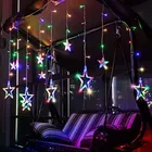 Stars LED Curtain String Lights for Festive Decoration (Multicolor, Set of 1)