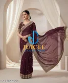 Georgette Saree for Women, Purple 