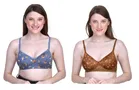 Cotton Blend Printed Padded Bra for Women 