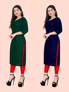 Crepe Solid Kurtis for Women 