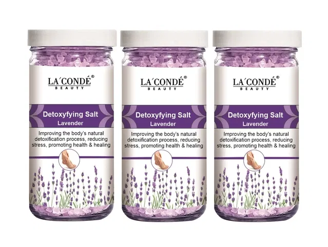 La'Conde Detoxifying Lavender Bath Salt Crystal (200 g, Pack of 3)