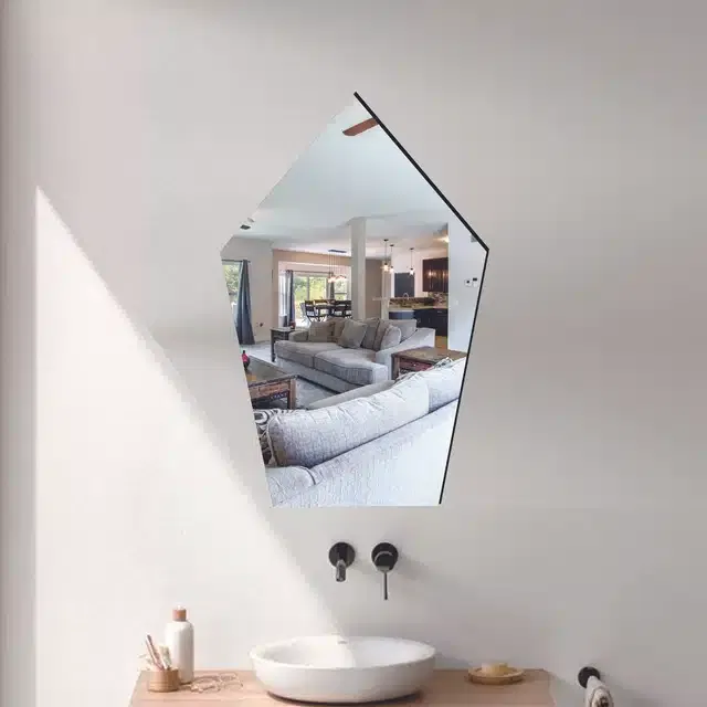 Acrylic Wall Mirror Stickers (Silver, 20x30 cm)