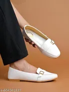 Solid Synthetic Ballerinas for Women 