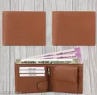PU Solid Wallet for Men, Brown