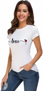 Round Neck Printed T-Shirt for Women & Girls 