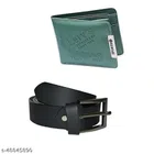Stylish Belt with Wallet for Men (Sea Green & Black, Set of 2)