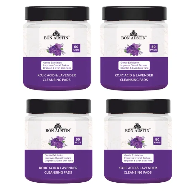 Bon Austin Kojic Acid & Lavender 50 Pcs Cleansing Pads (Pack of 4)