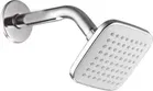 Stainless Steel High Pressure Shower Head (4x4 inches) with Arm Shower Complete Set (Silver, Set of 1)