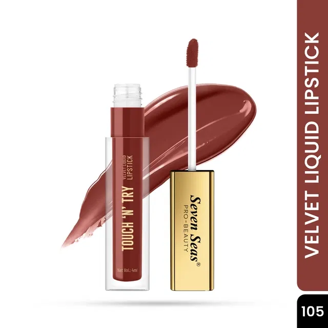 Seven Seas Liquid Lipstick for Women, Nude Brown (4ml)