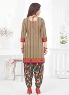 Floral Crepe Punjabi Suit Material for Women 