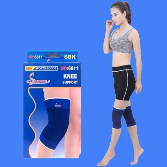 Polyester Solid Knee Sleeves for Women (Blue, Set of 1)