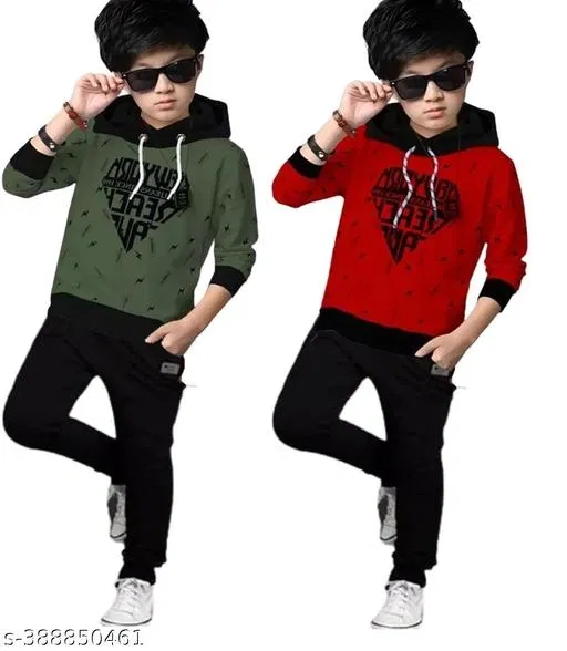Cotton Clothing Set for Boys, Multicolour, Pack of 2 (6-7 Years)