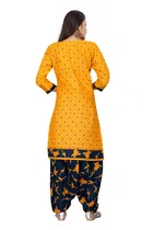 Cotton Blend Printed Kurti with Bottom & Dupatta Set for Women 
