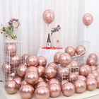 PARTYMASH Solid Helium quality Chrome Rose Gold Latex Party Decoration Balloon (Pack of 50) Balloon (Gold, Pack of 50)