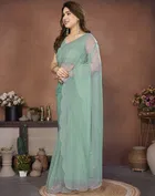 Bollywood Embroidered Organza Saree for Women 