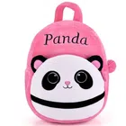 Heaven Decor Panda Velvet Soft Plus Kidds School Bag Nursury Class To 5 ( 14 Inch ) (Pink )(A035)