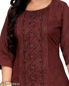 Embroidered Floral A-line Kurti for Women 