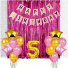 5th Happy Birthday Balloon Decoration,Pink,Set Of 1