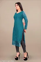 Net Kurti for Women, Pink & Teal, Pack of 2 