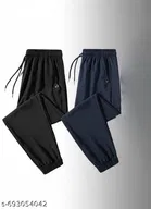 Cotton Pants for Men, Black, Pack of 2 