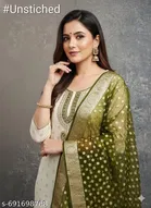 Silk Blend Embroidered Punjabi/All Over Suits for Women 