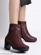 Shoetopia Solid Pu Mid-Top Boots 
