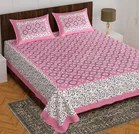 Cotton Rajasthani Jaipuri Double Bedsheet with 2 Pillow Covers 
