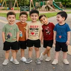 Solid Cotton Blend Top & Bottom Set for Boys 