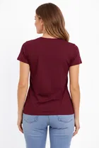 Cotton Blend T-shirt for Women, Black & Maroon, Pack of 2 