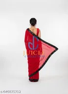 Georgette Saree for Women, Red 