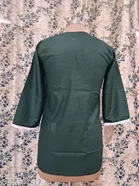 Cotton Chikankari Short Kurti for Women, Green 