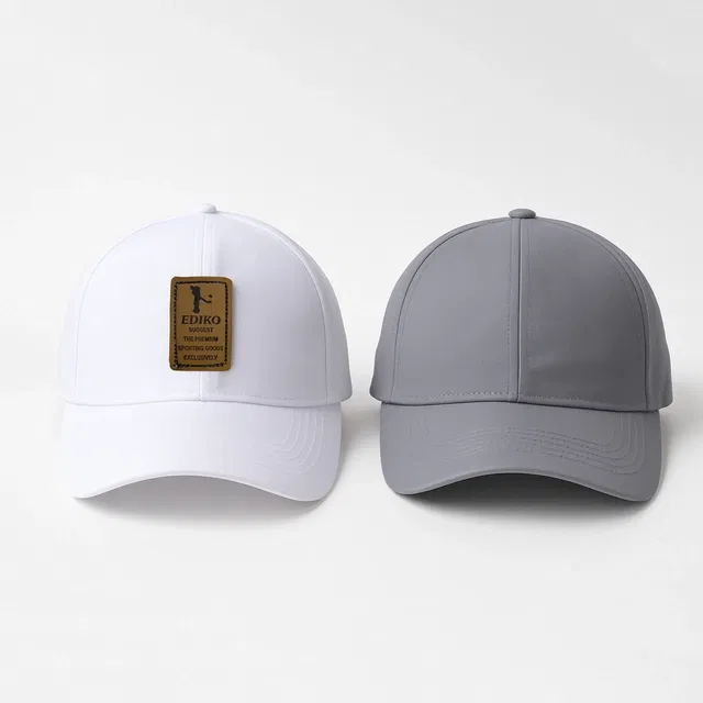 Solid Caps for Men, Pack of 2 (Grey & White, Free Size)