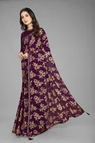 Trendy Heavy Georgette Saree with Blouse Piece For Women 