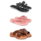 Combo of Flats with Slippers for Women 